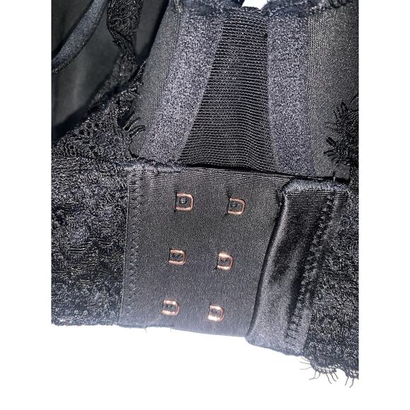 Aerie Women's Black Real Power Paisley Lace Balconette Bra Size 34DD - Picture 7 of 11